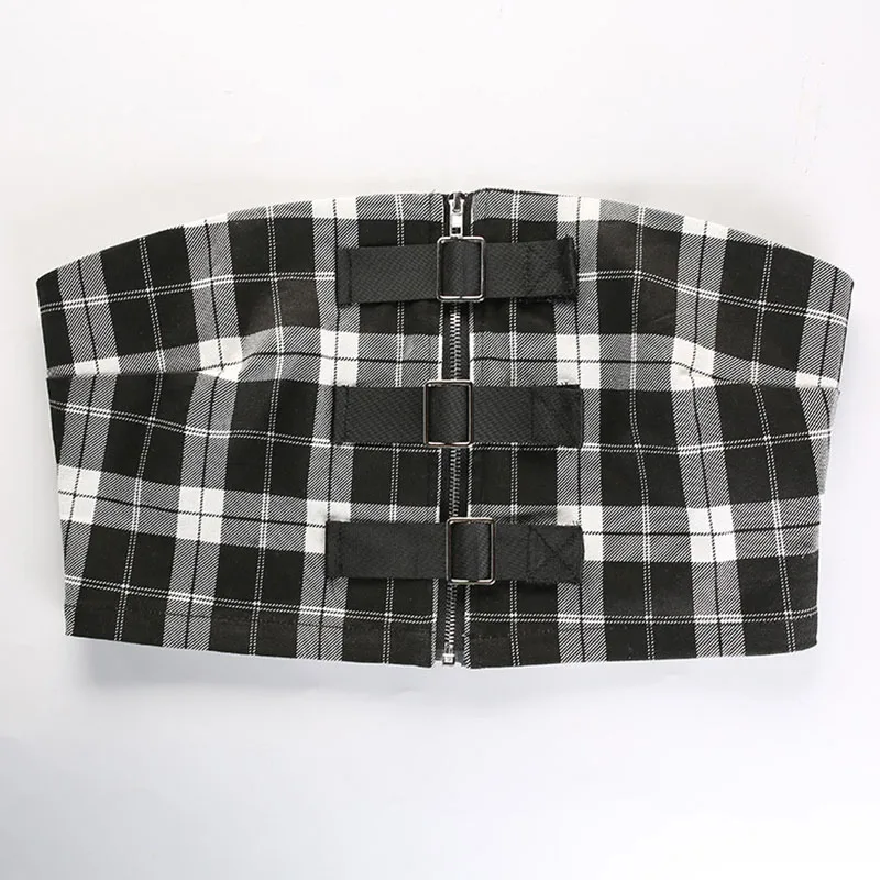 格子抹胸价格_1