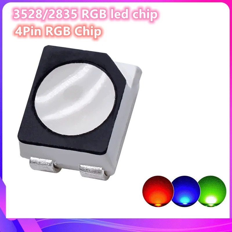 1000pcs SMD 3528 / 2835 RGB Led Chip 1210 Smt Diffuse Red Blue Green Full Color Led Emitting Diode Lamp Chip Light RGB Led Beads модуль герметичный im4 3528 12v green