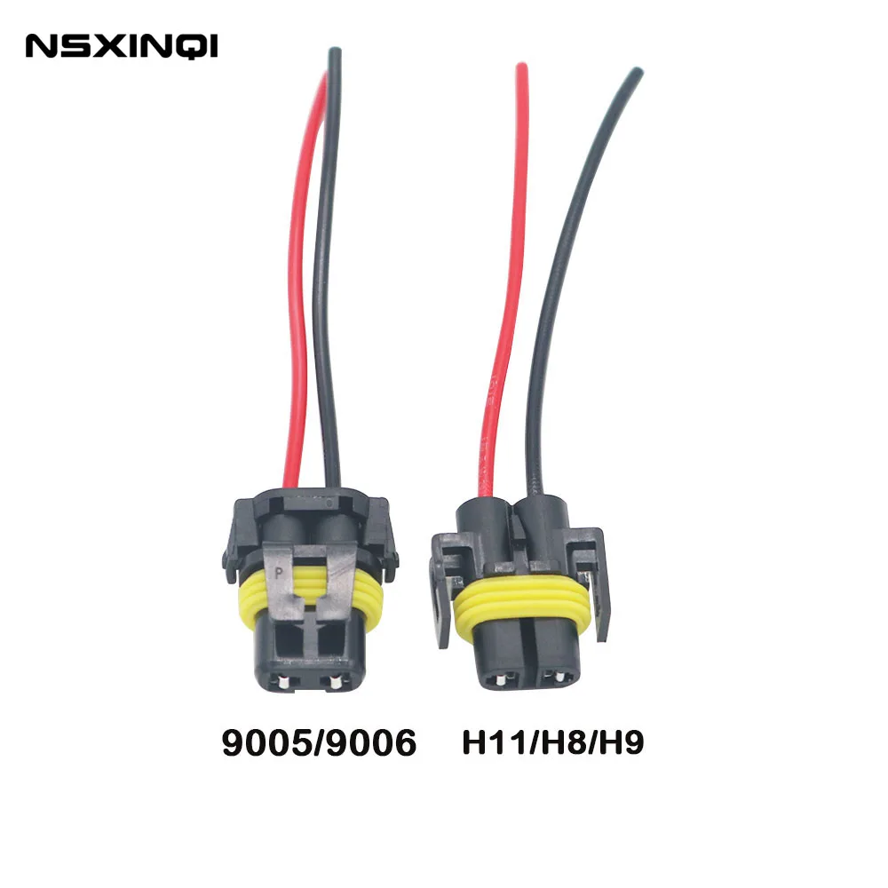

1pcs 9005 9006 HB3 HB4 H11 H8 H9 Female Adapter Wiring Harness Sockets Wire Connector For Headlights Fog Lights