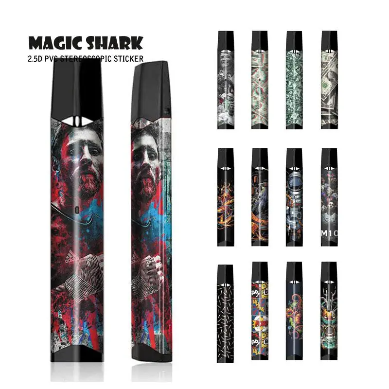 

Magic Shark Messi M10 CR7 Ronaldo Money Boom PVC Stereo Full Wrap Film Cover Case Sticker for Smok Infinix 2