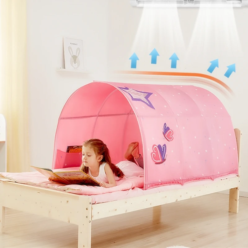 pink butterfly Детский игровой домик, игрушечная палатка, складной маленький домик, портативная игровая палатка, украшение кровати, ползающий туннель, игрушечный мяч, бассейн для детей - Цвет: pink butterfly