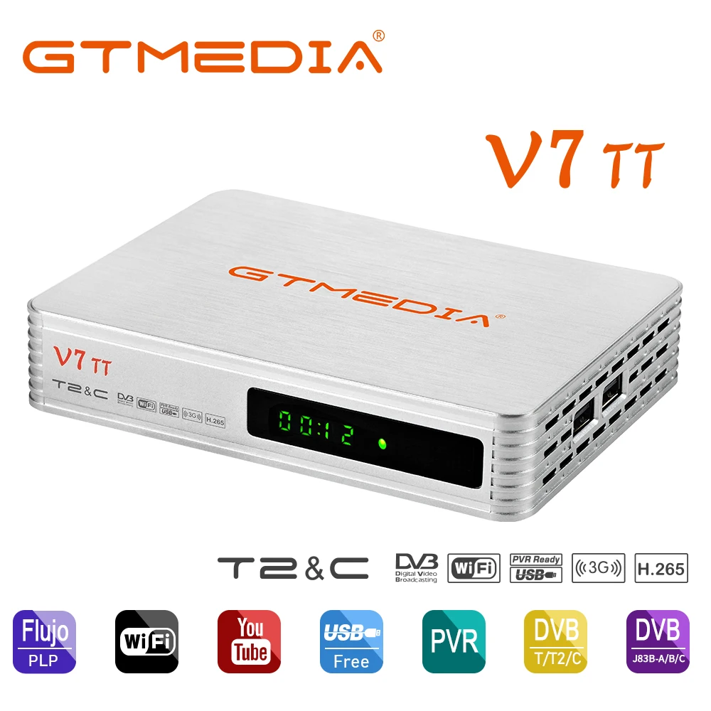 NEW Gtmedia V7 TT 1080P Full HD DVB-T/T2/DVB-C/J.83B Support H.265 HEVC/10bit 4G dongle with USB WiFi Terrestrial cable TV tuner |