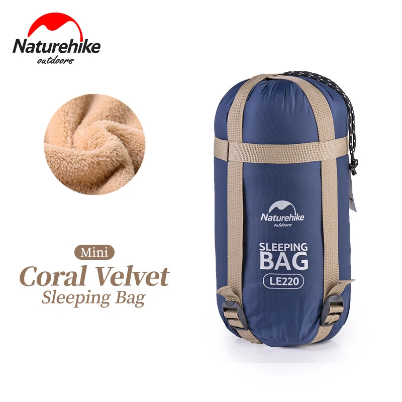 

NatureHike NH17S015-S 190*75cm Coral Velvet Envelope Sleeping Bag Ultralight For Hiking Camping Traveling With Compression Sack