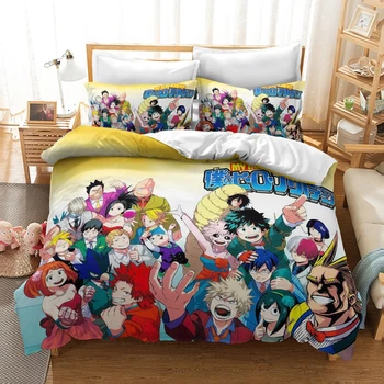 

My Hero Academia 3d Bedding Set Print Duvet Cover Set with Pillowcase Home Textile Twin Full Queen King Bedclothes Bed Linen Set