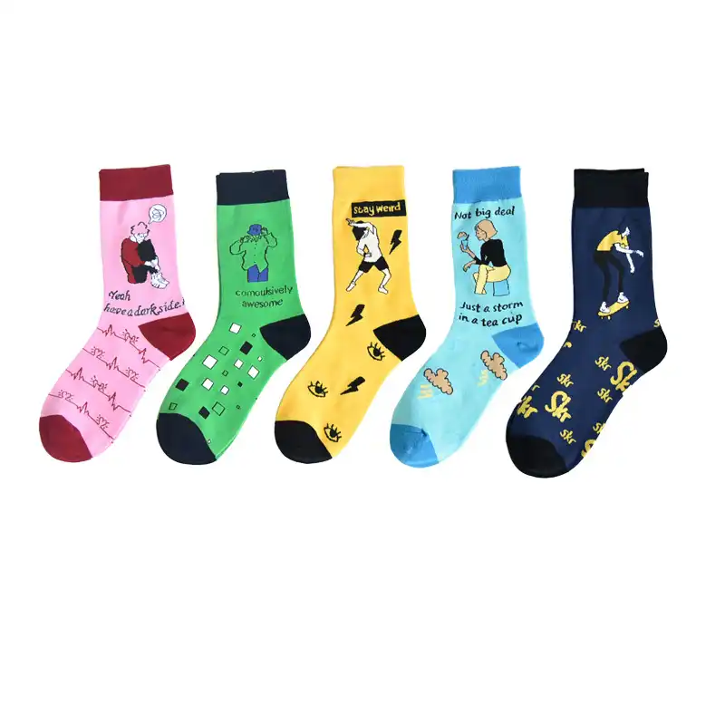 新おかしい原宿かわいいハッピー韓国ファッション女性綿の靴下イラスト創造漫画カジュアルab男性靴下 Socks Aliexpress