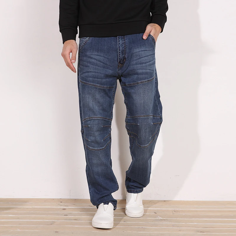 

Plus Size 48 Baggy Jeans Men Hip Hop Skateboard Wide Leg Jeans Streetwear Bottom Denim Pants Men Loose Straight Cowboy Trousers