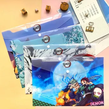 

A4 Anime Demon Slayer Kimetsu No Yaiba Kamado Tanjirou Nezuko Folder File Bag Document Organizer Storage Bag Stationery Gift