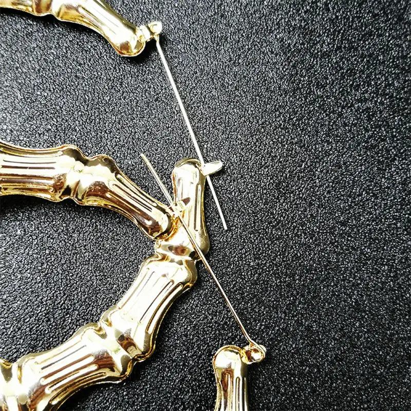 Women 9cm elegant Large Word Bamboo Earrings Hip-Hop Gold Hoops Circle Earring With Letter Chunky | Украшения и аксессуары