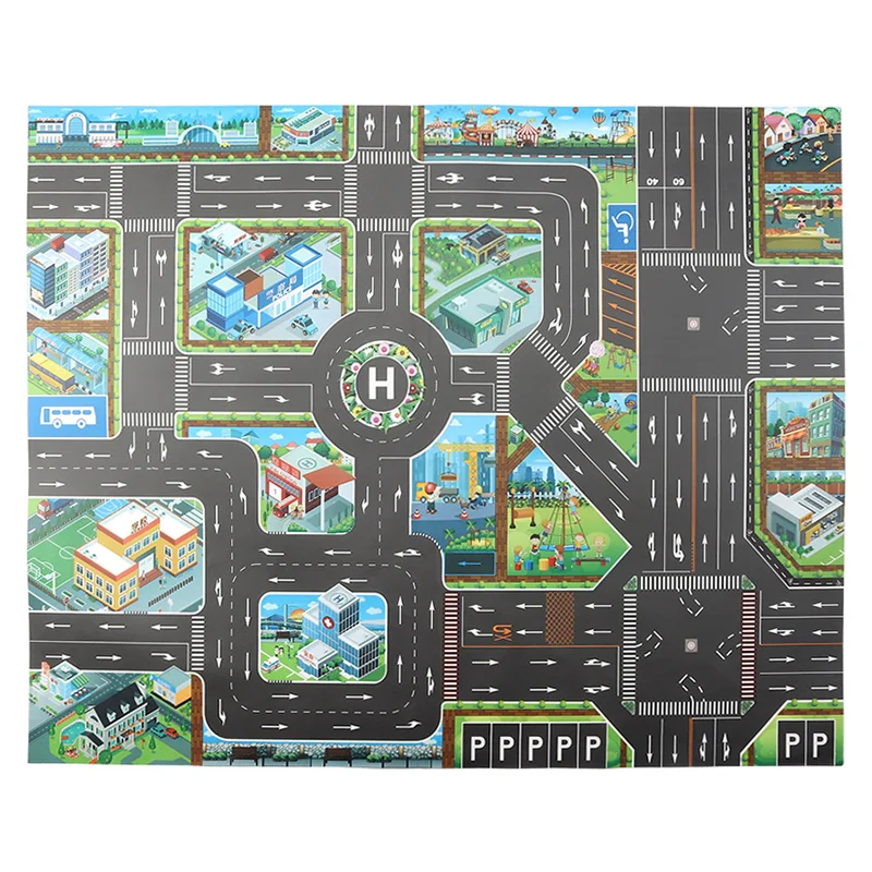 Baby Play Mat Road Map Kids Large City Traffic Toy Car Park Crawling Rug Playmat For Children