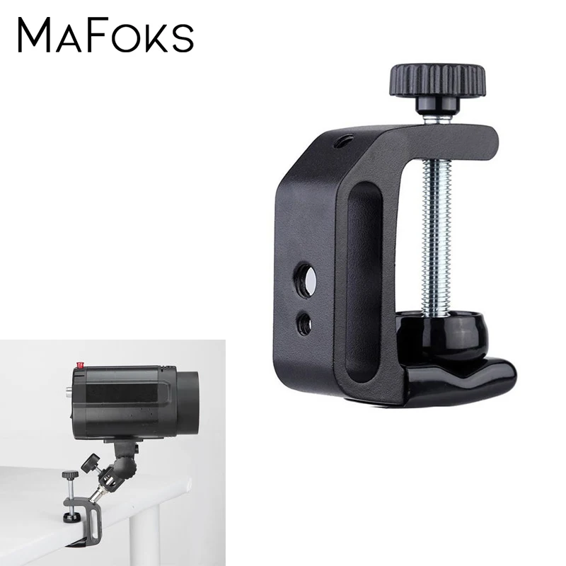  Q-Type Multifunctional Clip Clamp With 1/4 and 3/8 Screw For Battery Power Pack Studio Light Flash 