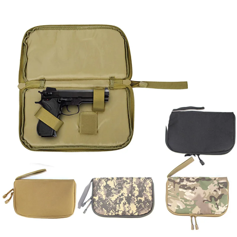 Tactical Pistol Bag Case for GL 17 19 Betta M9 Universal Gun Bag Holster with Magazine Holder Shockproof Padded Protector