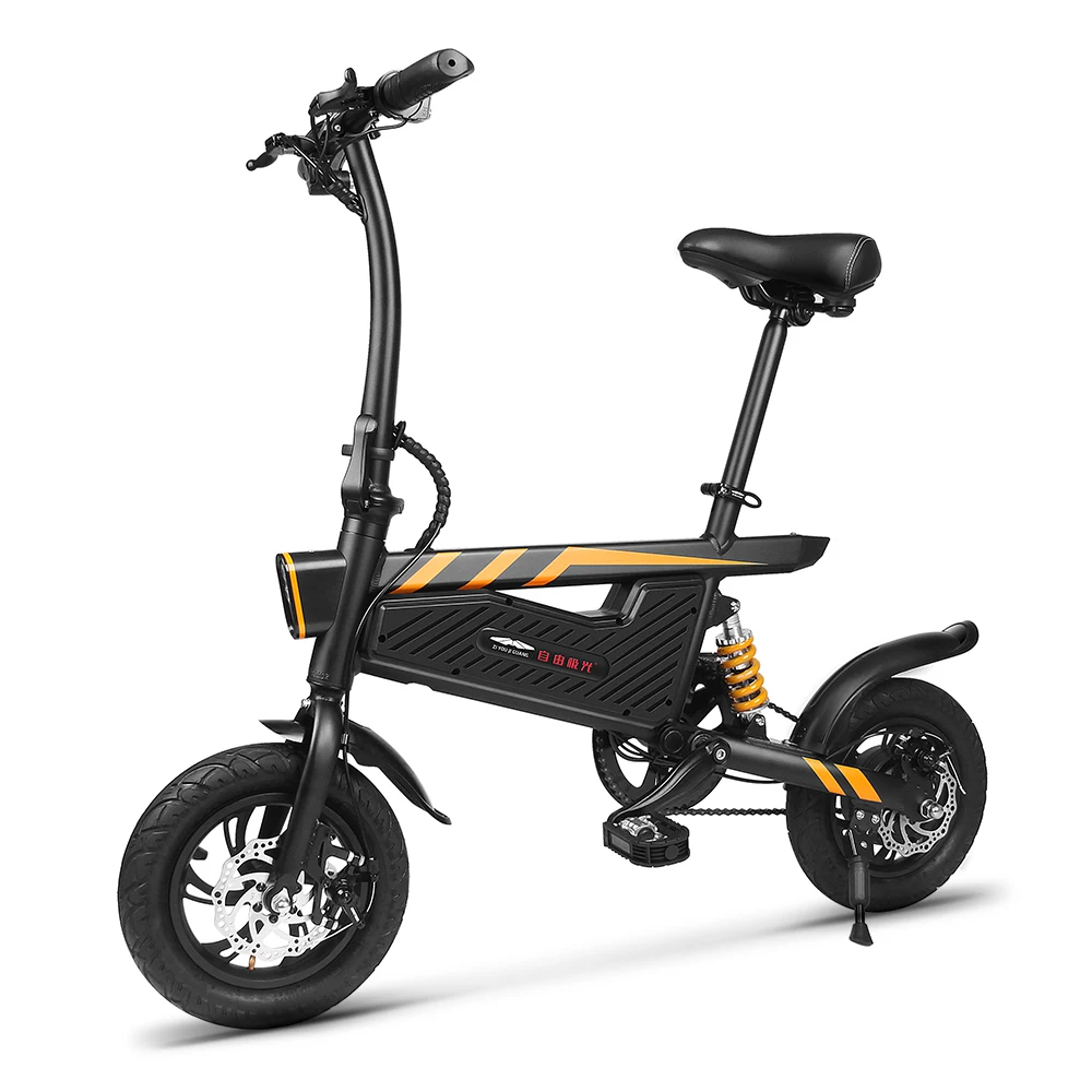 

12 Inch Folding Power Assist Electric Bicycle E-Bike 250W Motor Mini Electric Bicycle Dual Disc Brake Smart Electric Bike