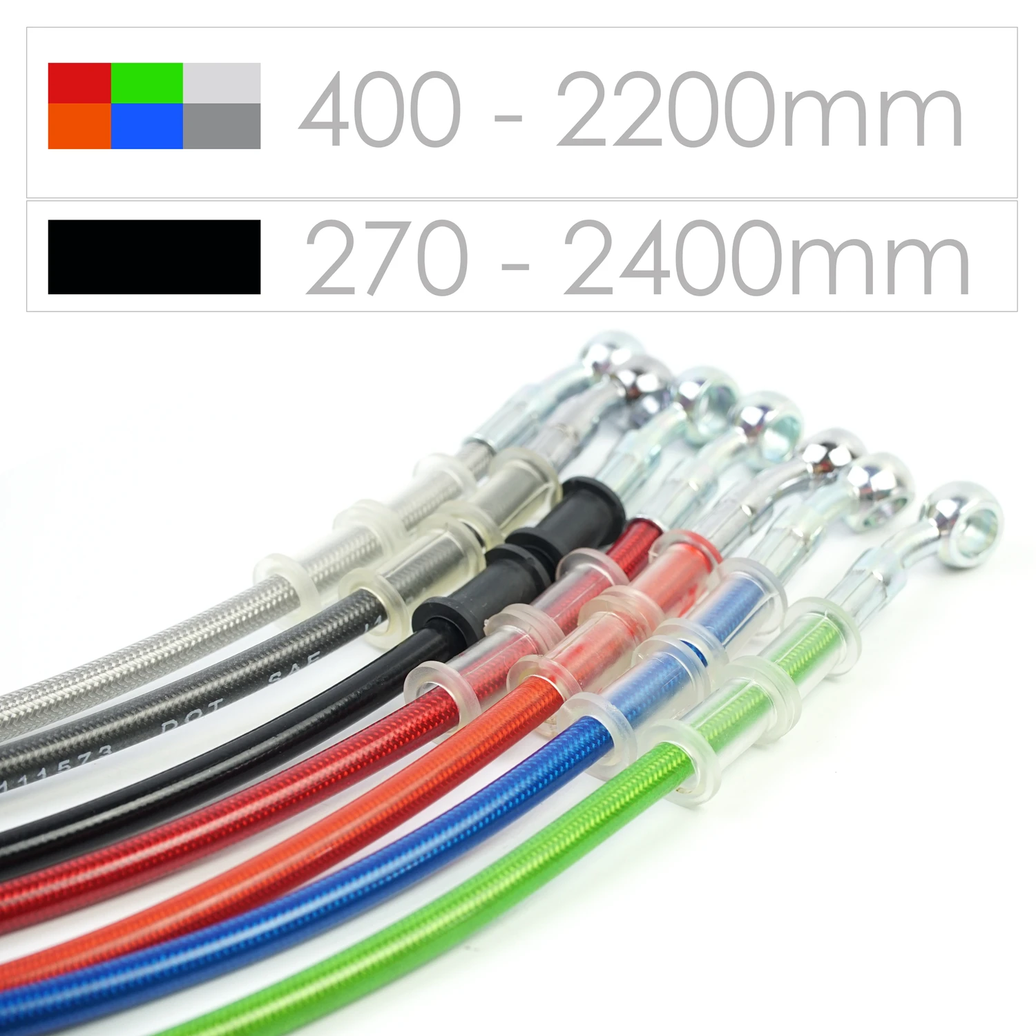 

Motorcycle Braided Oil Hose Reinforce Brake Tubing Fuel Pipe Line 270 To 2400mm for Yamaha R6 2016 Honda Shadow DRZ400 MSX125