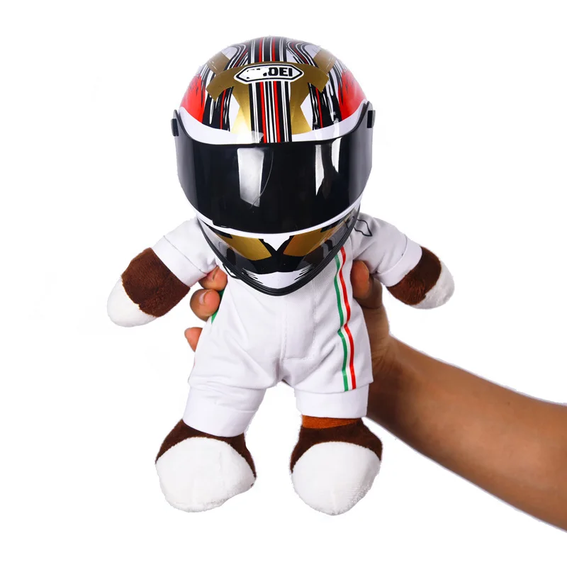 Мотоциклетный шлем гоночный Медведь кукла мягкие животные игрушки одежда маленькая кукла в шлеме мотоциклетная кукла подходит для Benelli Racing