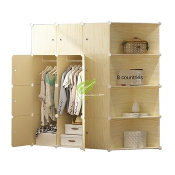 

Bedroom Furniture Storage/plastic Cabinet Wardrobe Closet Steel Skeleton Kids/non Woven Wardrobe Assembly Simple and Easy