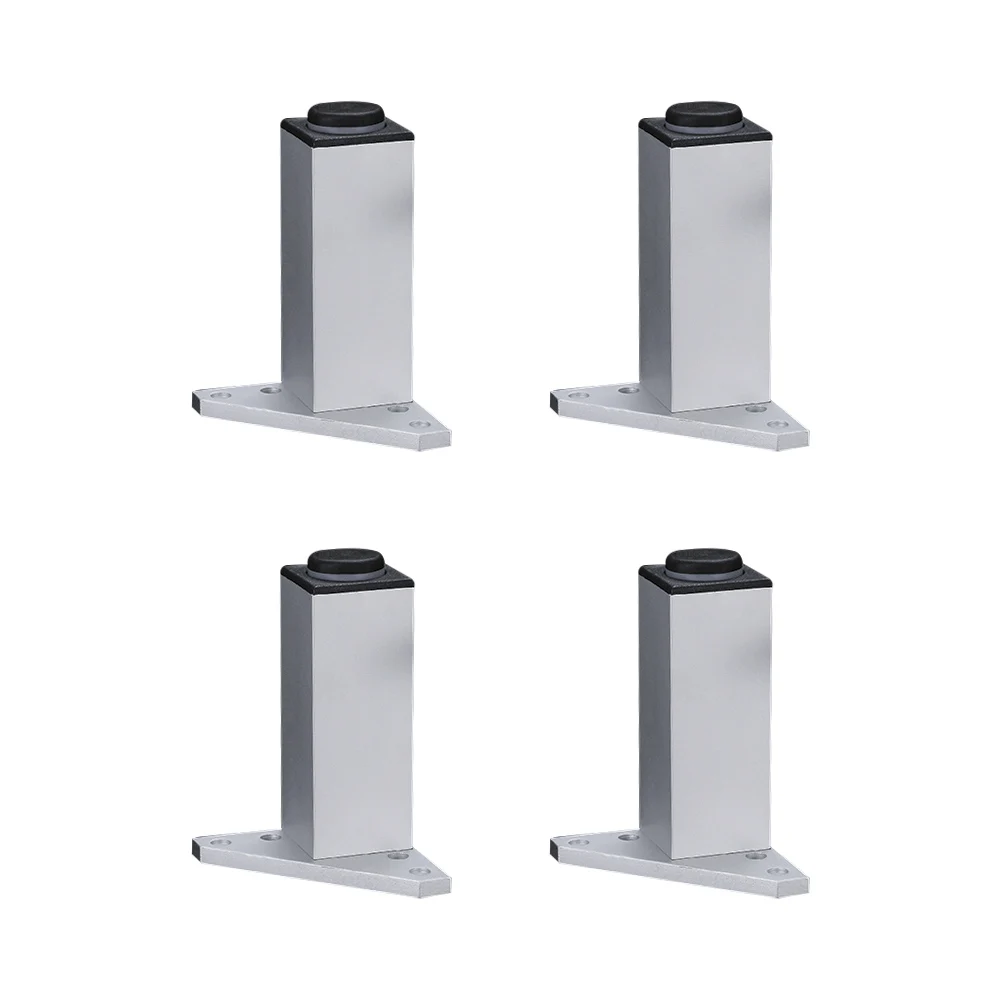 4PCS 100mm Adjustable Square Furniture Legs Cabinet Sofa Silver Aluminum alloy | Обустройство дома