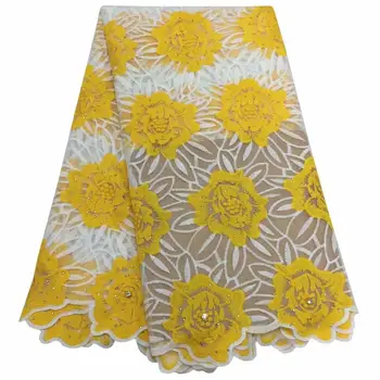 

High class evening dress material French flower embroidery net lace fabric for sewing KN116(5yards/lot)