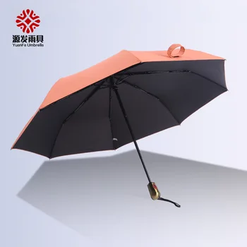 

Vinyl Three-fold Umbrella Customizable Insulated Parasol Customizable UV-Protection Automatic All-Weather Umbrella Advertising U