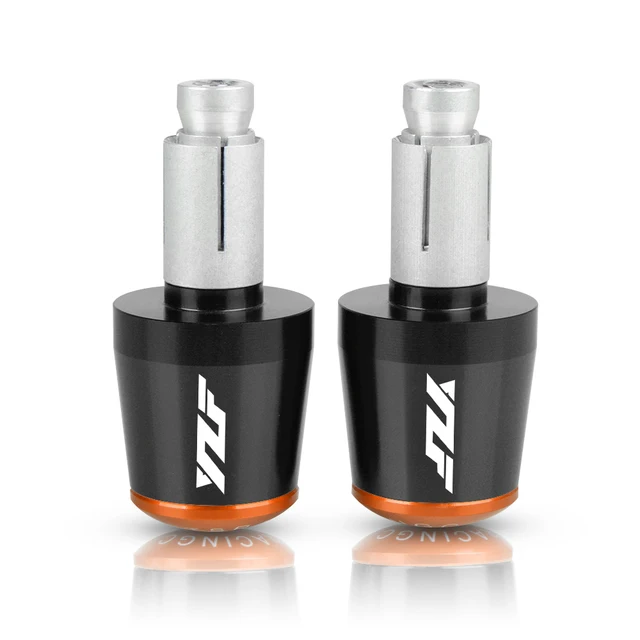 CNC 22MM Motorcycle Handlebar Grips Handle Bar Cap End Plugs For Yamaha YZF R1 YZF R6 YZFR6 YZF R125 YZFR15 R25 YZF R3 YZF R25 black orange