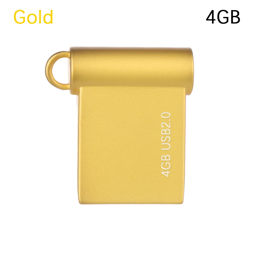 Золотой u-диск USB флеш-накопитель мини USB 2,0 внешнее металлическое хранилище для ноутбука Водонепроницаемый высокоскоростной портативный - Цвет: 4GB