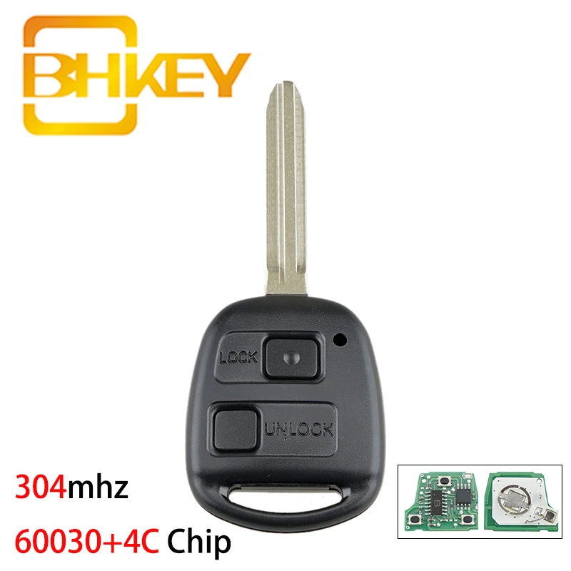 Bhkey 60030 4c Chip 304mhz Smart Car Key For Toyota Corolla Rav4 Avensis Tarago 2 Buttons Remote For Toyota Key Car Car Key Aliexpress