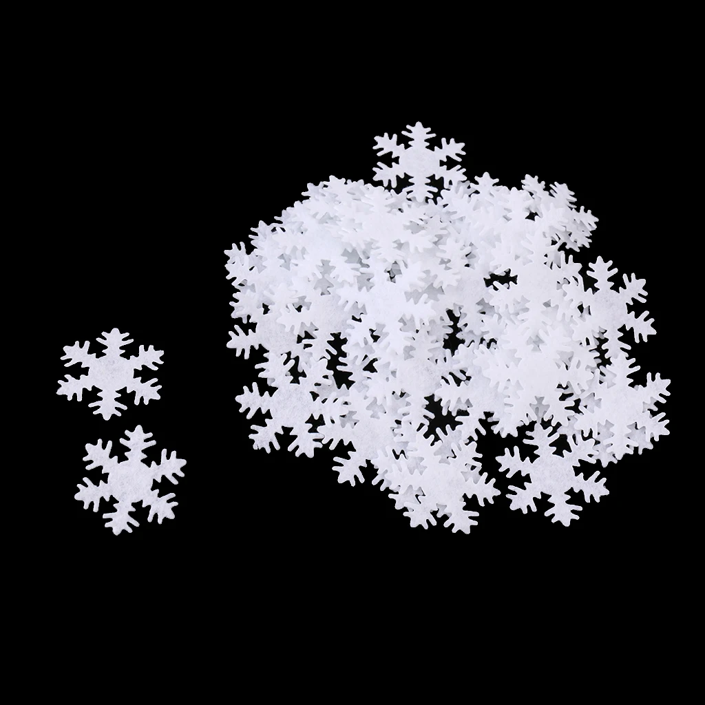 50 Pieces Non-woven Fabric Christmas Snowflake Patch Padded for DIY Xmas Decoration