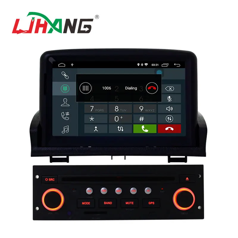 Автомобильный мультимедийный DVD плеер LJHANG Android 10 для Peugeot 307 2008 2009 2010 2011 GPS