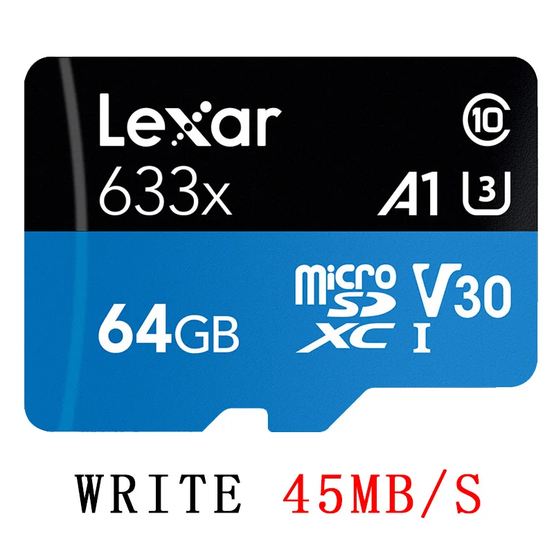 Lexar 633X128 Гб Micro SD высокоскоростная карта памяти 32 Гб U3 667X64 Гб класс 10 картао де Мемория tf флэш-карта для 4K HD видео 512G - Емкость: 64GB 633X