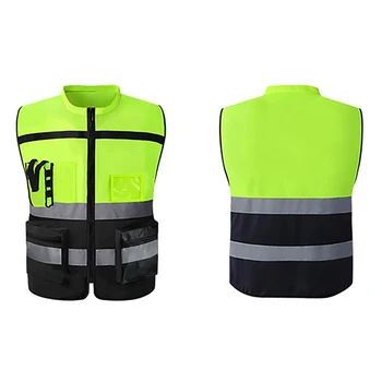 

High Brightness Reflective Vest High Visibility Gear Tank Top Construction Site Running Cycling Outer Wear Multi Pocket Safety