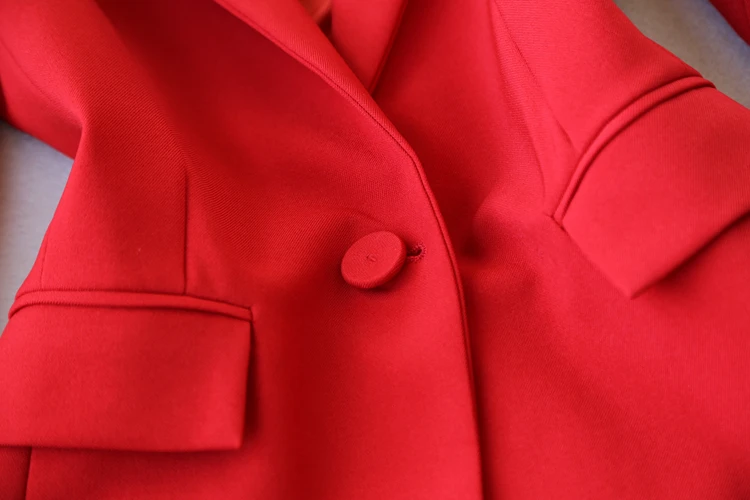 Women's trousers set two-piece high quality new autumn Korean Slim ladies red jacket small suit Casual office pants suit