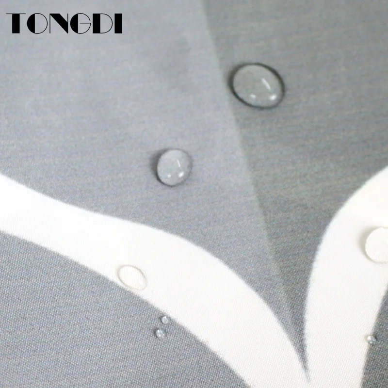 TONGDI Shower Curtain Waterproof Eco-friend Modern Geometric Quick-drying Print Purity For Bathroom Washroom Home Polyester