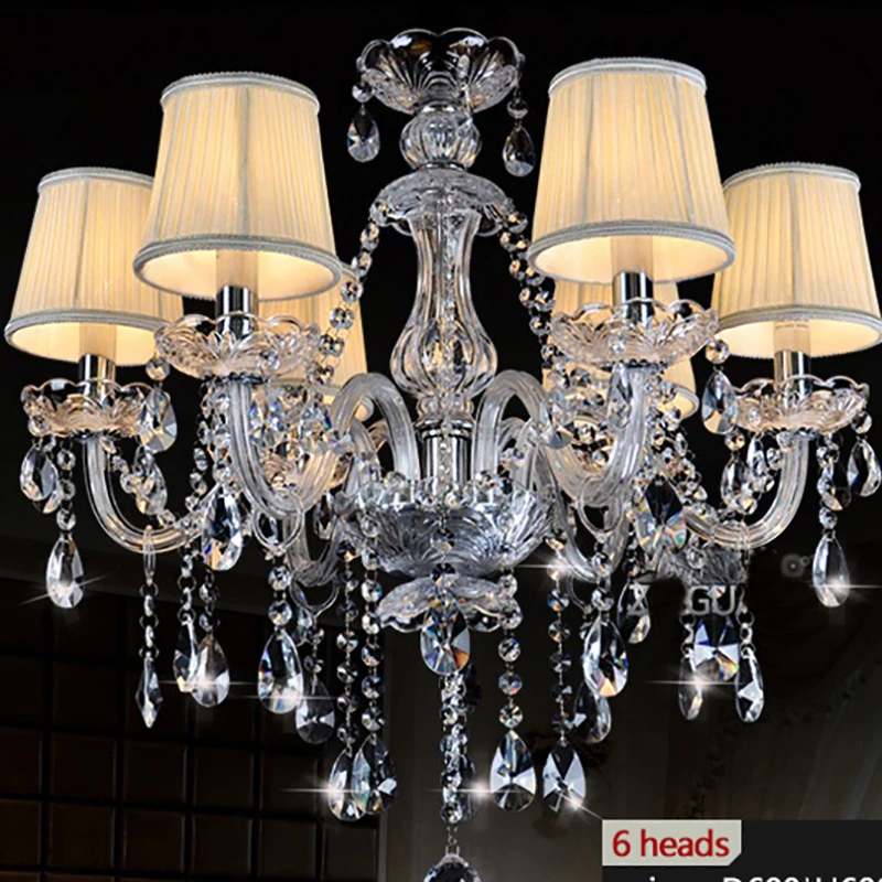 K9 прозрачная Хрустальная люстра с абажуром lustre cristal para sala jantar современные