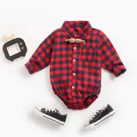 Sanlutoz Plaid Cotton Baby Boys Bodysuits Long Sleeve Baby Clothes Fashion Newborn Bodysuit for Boy 5