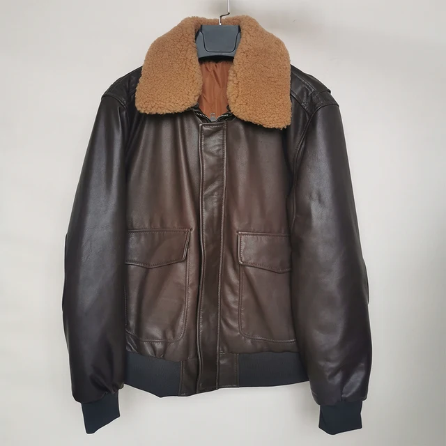 Genuine Leather Jacket Men Flight 