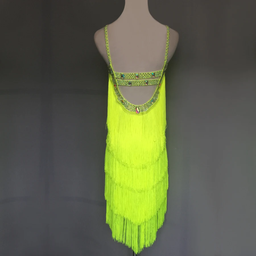 Latin Dance Dresses Women Rumba Cha-cha Samba Salsa Fringe Dress Adults Competition Performance Wear Kids Dresses For Girls