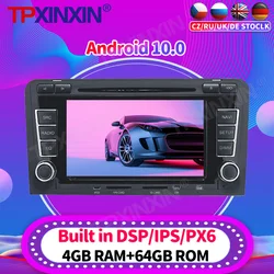 Radio Multimedia con GPS para coche, Radio con reproductor, grabadora de vídeo, navegador, accesorios, DVD, 2Din, Android 10, 128G, para AUDI A3 2003 2004   2013