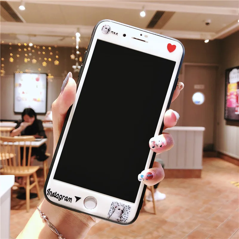 Корпус iphoneX 6 6s 7 8 Plus XR XS Max жесткий чехол Домашние животные стеклянный зеркальный корпус