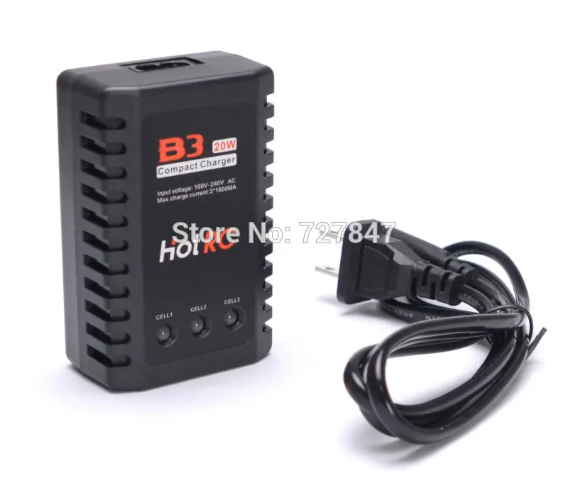 

B3 20W 2S-3S Lipo Battery Compact Easy Balance Charger For RC Model US Plug Free shipping ( US / EU Plug)