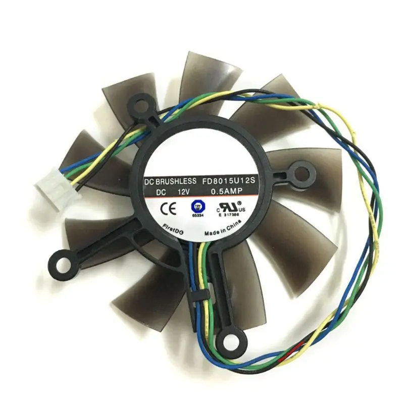 75 мм FD8015U12S DC12V 0.5AMP 4-контактный кулер вентилятор для ASUS GTX 560 GTX550Ti HD7850 видеокарта Охлаждающие вентиляторы 83XB