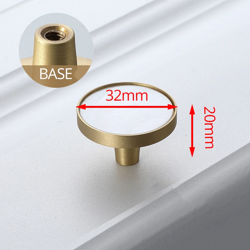 32mm KAK латунные медные ручки и ручки для шкафа модные дверные ручки для выдвижных ящиков Европейское Золотое оборудование для обработки мебели - Цвет: 32mm