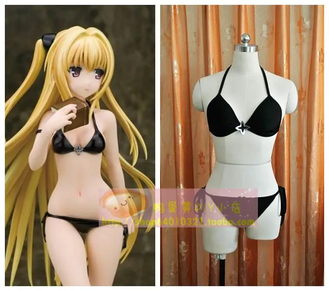 Аниме To Love-Ru Darkness Eve карнавальный костюм черный бикини купальник под заказ платье