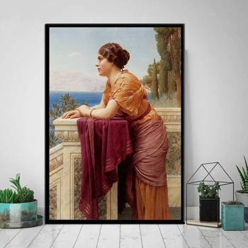 John William Godward Paintings of Women Printed on Canvas 5