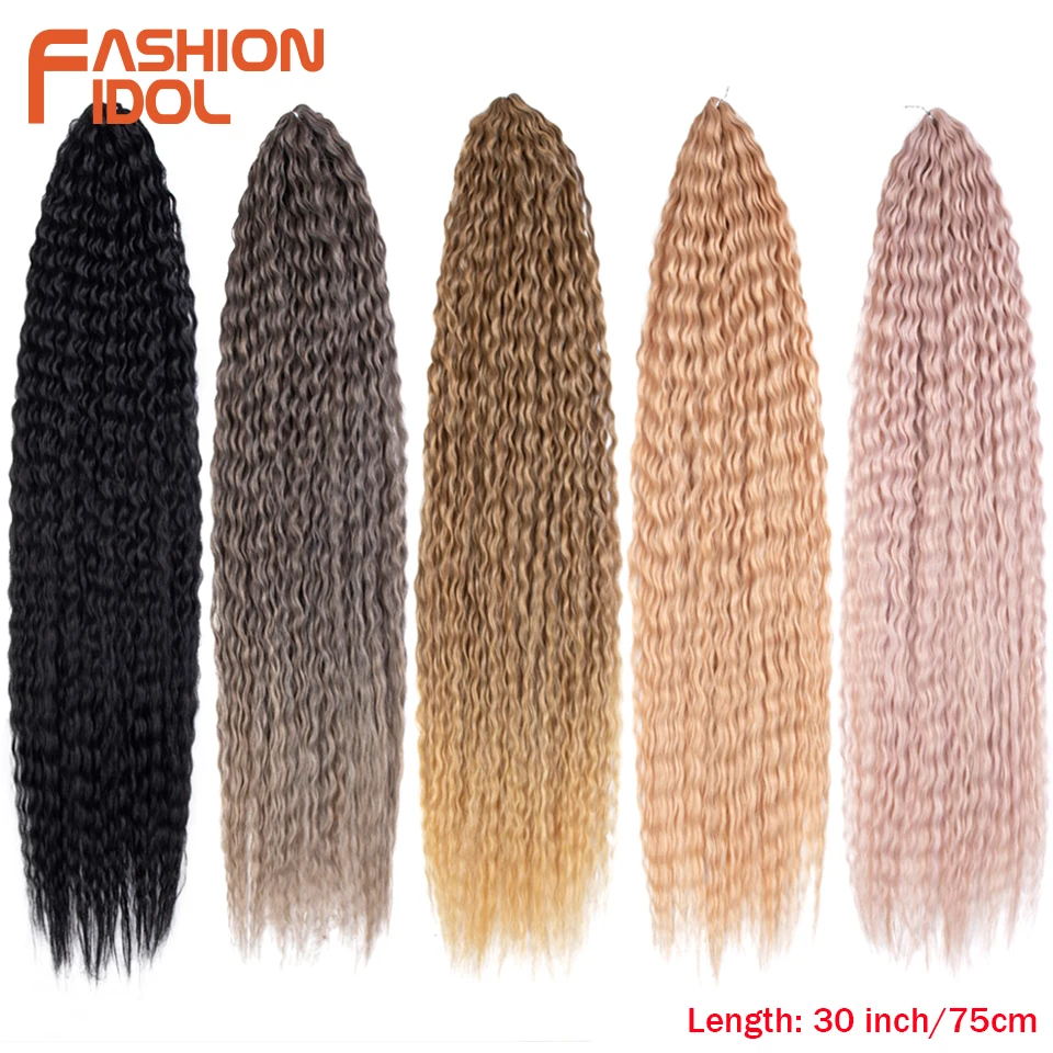 30 Inch Water Wavy Curly Hair Passion Twist Crochet Hair Synthetic Hair Crochet Braids Natural Wavy Ombre Brown Hair Extensions
