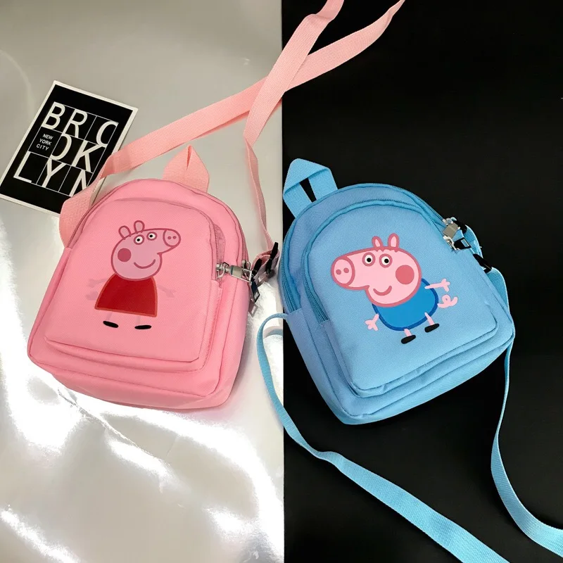 Peppa Pig George pig Cartoon Plush Backpack Toys Dolls Kids Girls Boys Kawaii Kindergarten Bag Wallet Money Phone Bag School Bag