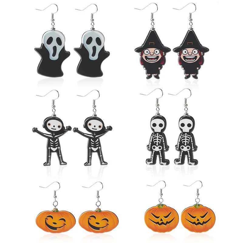 

Acrylic 2019 Halloween Ghost/Wizard Earrings Drop Dangle New New Trendy Festival Jewelry For Women Girls Teen Kid Gift