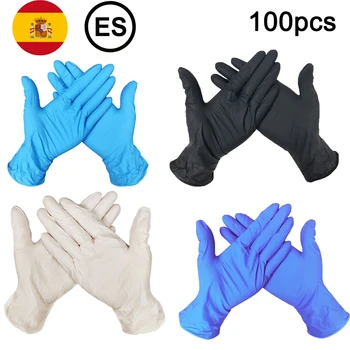 

Spain Fast Delivery 100pcs Disposable Latex Gloves Universal Cleaning Work Finger Gloves Latex Protective Home Food For Safety