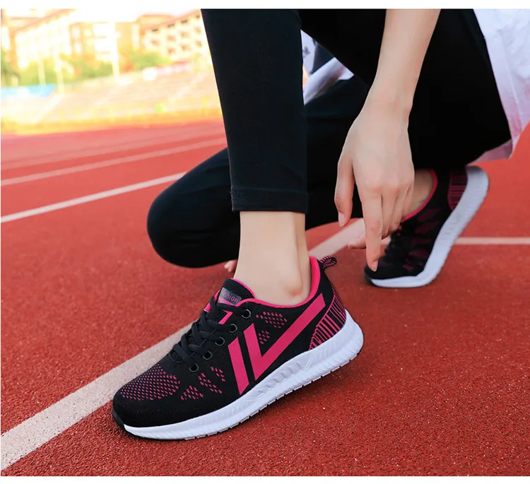 QJ 916-2019 Autumn Mesh Women Sneakers Woman Sport Running Flat Shoes-10