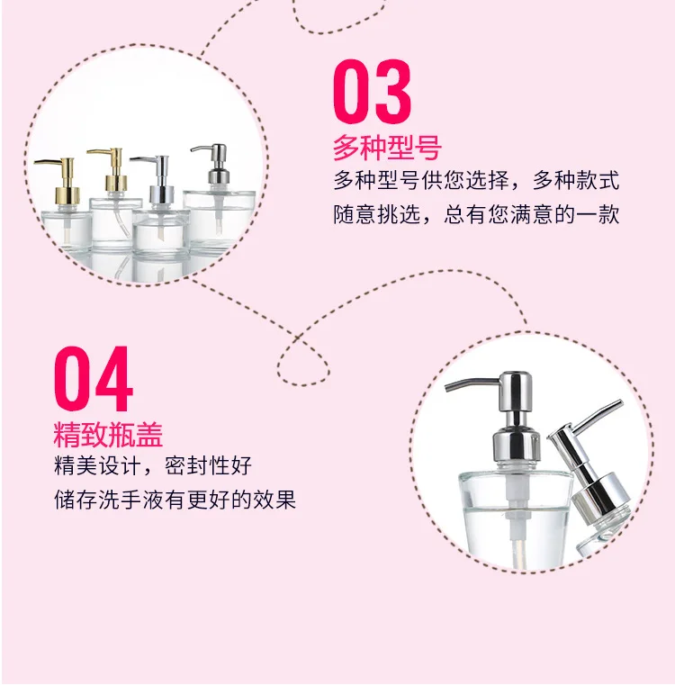 Clear Glass Soap Dispenser with Soap Pump Gold Hand Liquid Soap Saver Hand Sanitizer Holder Glass Lotion Dispenser