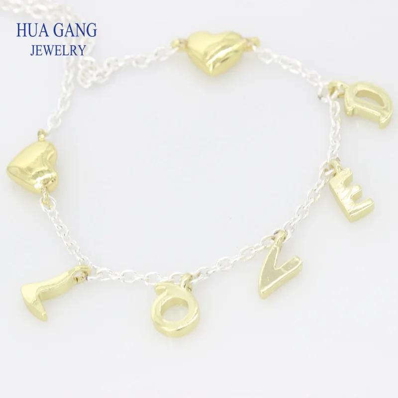Высокое качество, серебро 925 пробы, любовь, медовый браслет, креативное письмо, ювелирное изделие, подходит для девушки