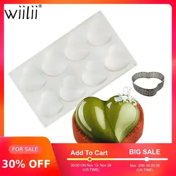 

8 Cavity Heart Shaped Silicone Cake Mold For Baking Chocolate Fondant Mould DIY Cookie Molds Wedding Cake Decor Baking Tools